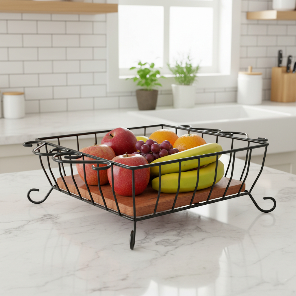 Fruteira de mesa rústica grande para cozinhas e áreas gourmet - oferta de fábrica