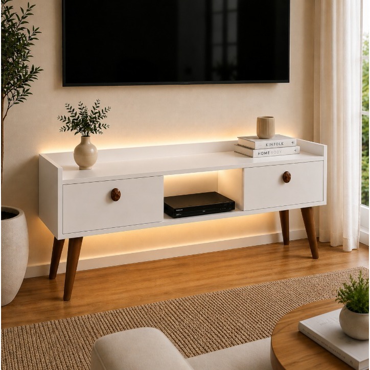 Rack Bancada Sala Classic New Life para Tv até 50 Polegadas, 32pol 40pol Com Pés Sala Quarto Cinema