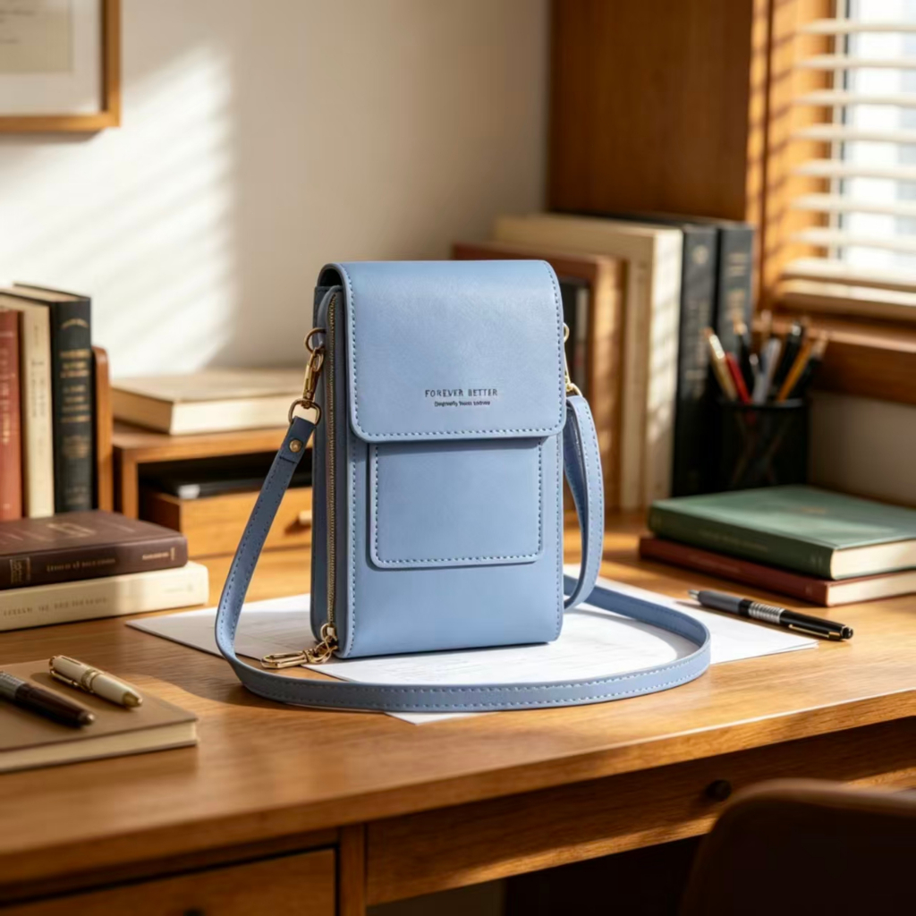 Bolsa de Celular Super Prática! Fecha com Zíper, Tem Porta-Moedas e Alça Longa – Perfeita pra Sair Sem Saco Grande!