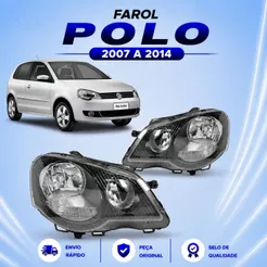 Farol Polo 2007 2008 2009 2010 2011 12 13 14 Mascara Negra