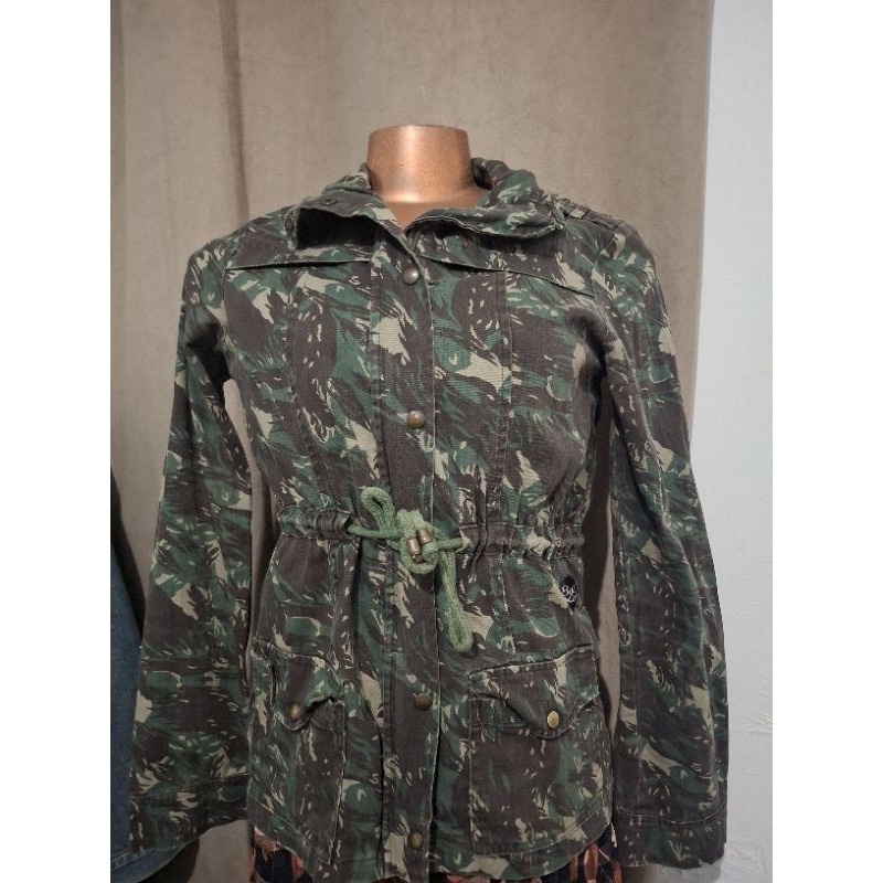 jaqueta parka jeans estama camuflada militar tm P bad cat