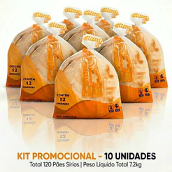 KIT De Lanchonete Pão árabe Sírio MÉDIO "Panfiacdora Bashit" - 12 unidades/720g