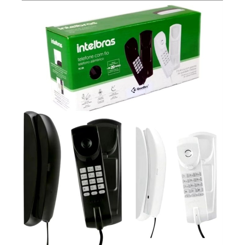 Telefone Fixo Intelbras TC 20 Cinza Artico Interfone Gondola Com Fio