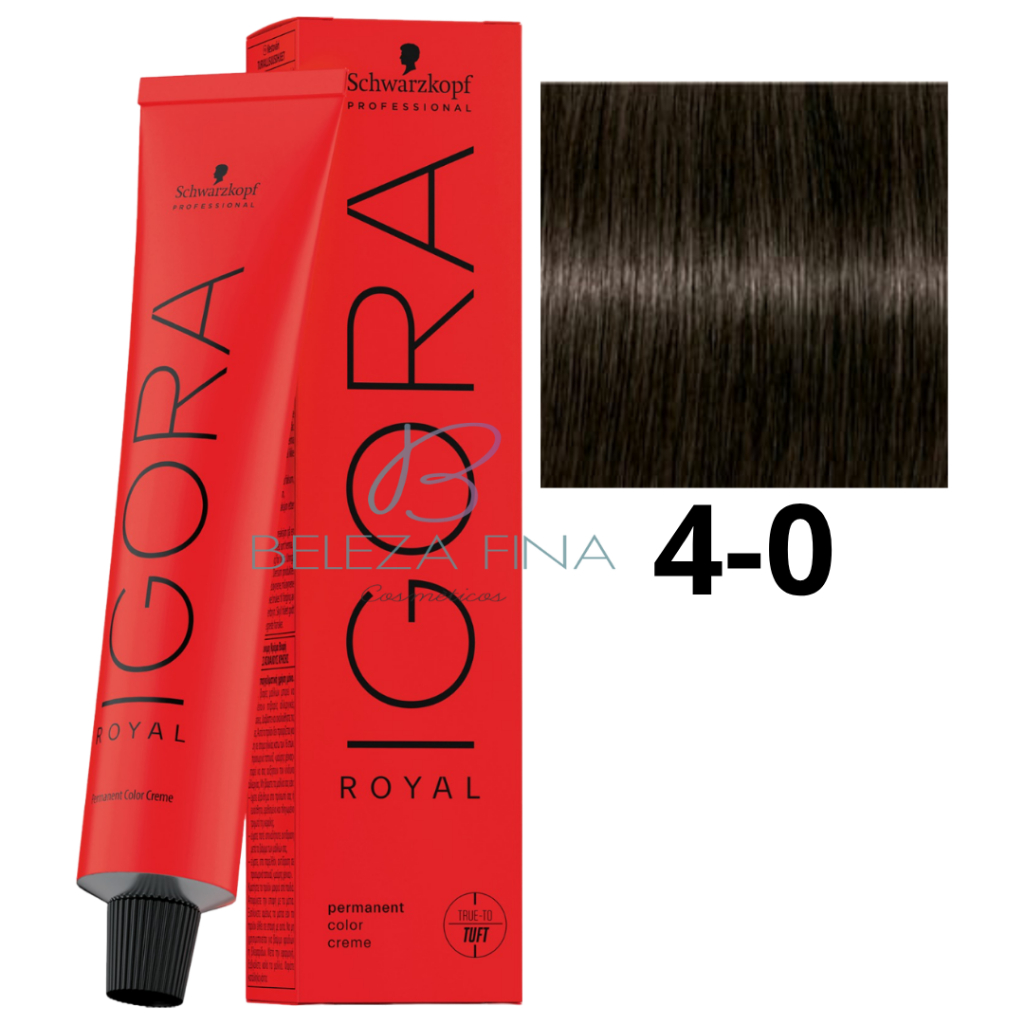 Coloração Schwarzkopf Igora Royal Tintura 4-0 60g CASTANHO MÉDIO NATURAL