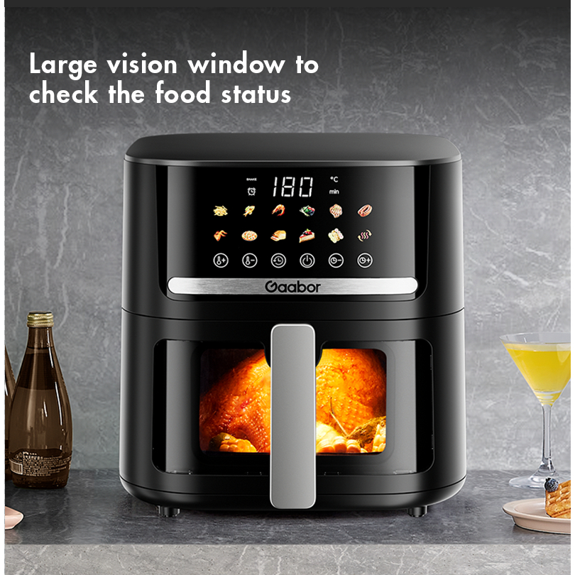 Fritadeira Air Fryer Gaabor 6.5L Tela Touch Colorida com agendamento conservação