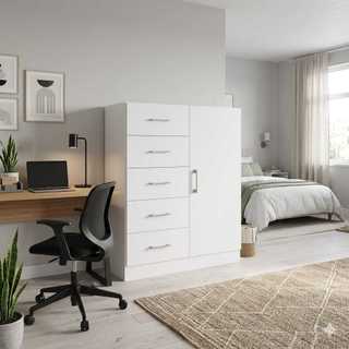 Cômoda Organizadora Londres 5 Gavetas e 1 Portas - Shark Móveis
