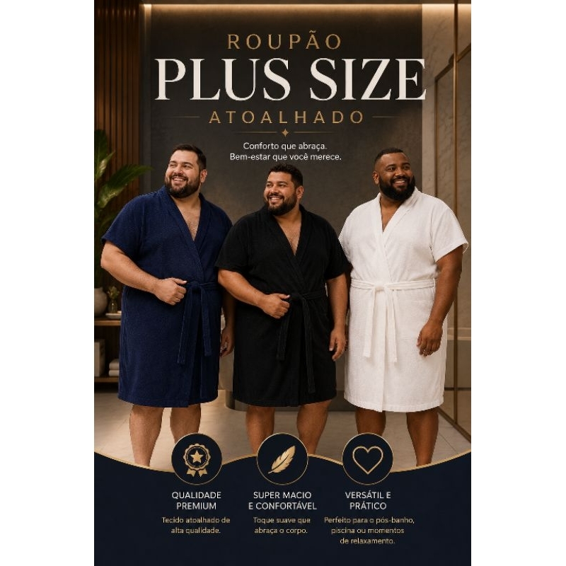 ROUPÃO DE BANHO G1, G2 E G4. PROMOÇÃO. ROUPÃO PLUS SIZE. SUPER CONFORTÁVEL E ÚTIL. ROUPÃO DE BANHO. CONFORTO.