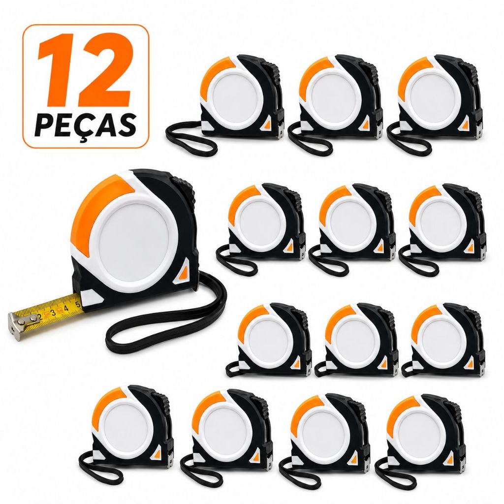 Fita Métrica 3 Metros Trena Profissional Compacta Resistente com Trava Construção