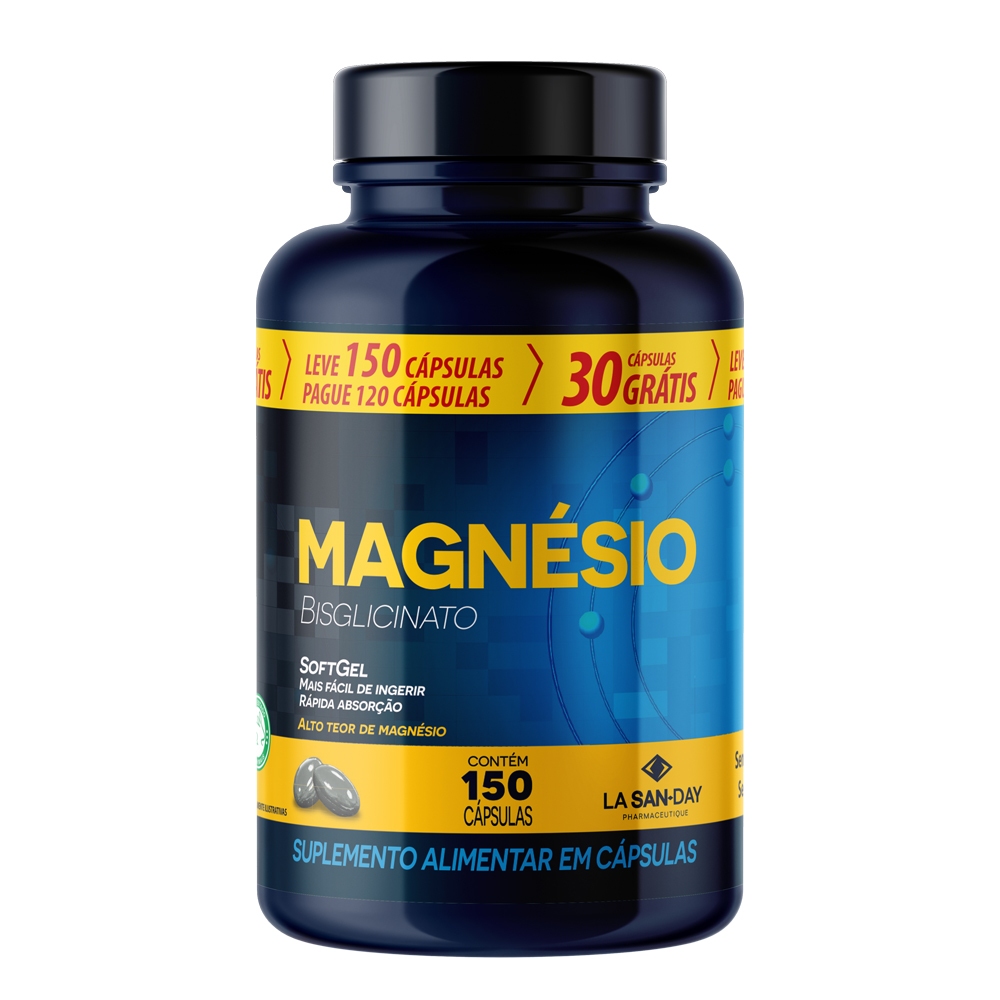 Magnésio Bisglicinato 750mg - 150 Cápsulas -  La San Day