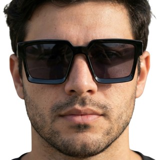 Óculos De Sol Unissex Quadrado Grande Haste Grossa Trap Hype Blogueira Retrô Proteção UV400 MD-18