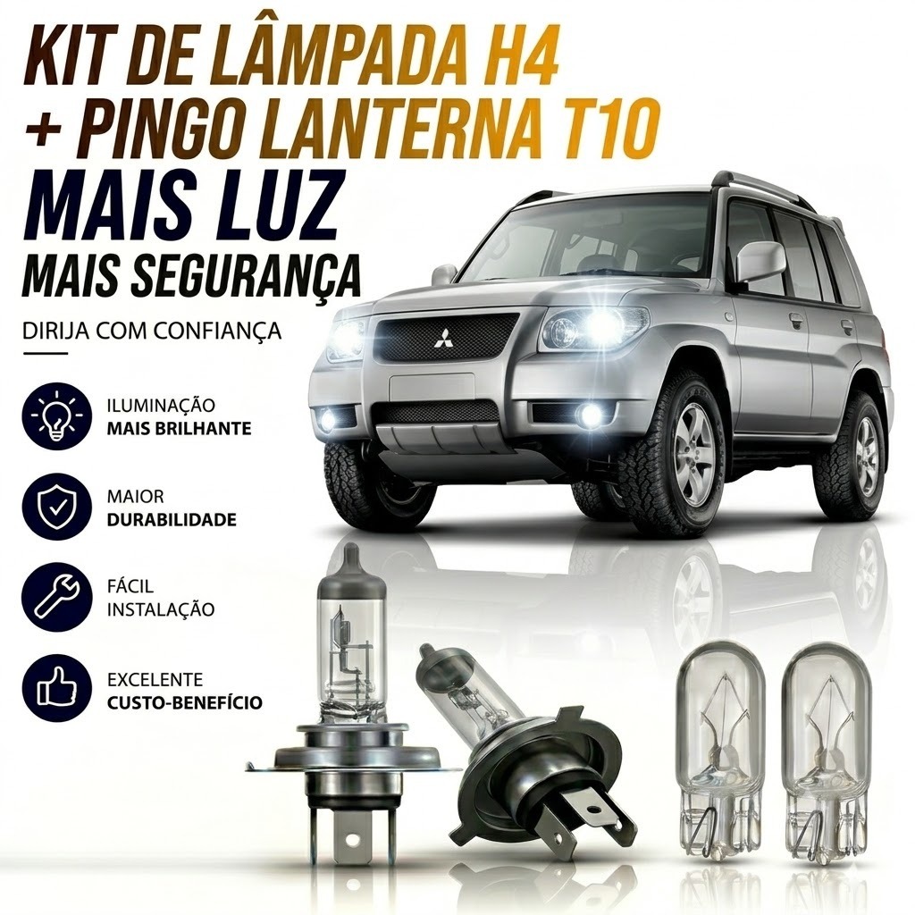Lampada farol ALTO + LANTERNA MITSUBISHI TR4 2004 ATÉ 2015