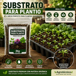 Substrato para Plantio 3kg 6kg 21kg para Sementes Mudas Vasos Hortas Flores e Jardins