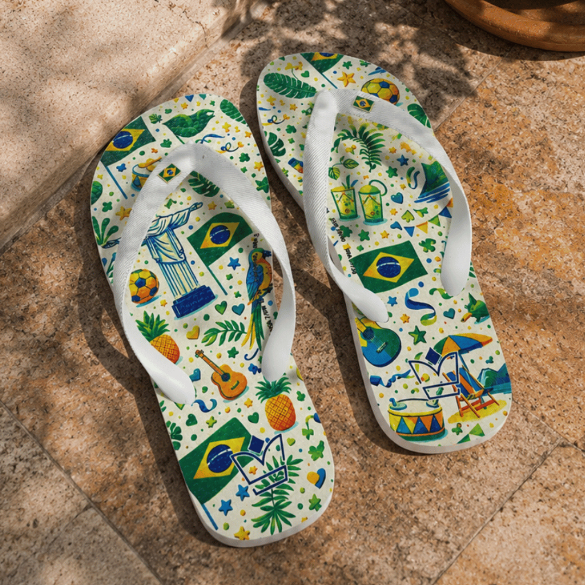 Chinelo Brasil Tradicional Estilo Praia Rio Copa Uso Diário