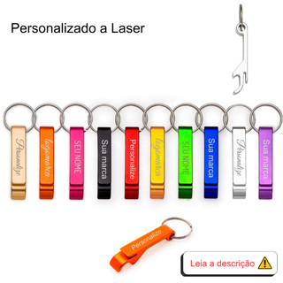 Kit 10/20/30/40 chaveiro abridor de garrafa premium | personalizado a laser | brinde presente