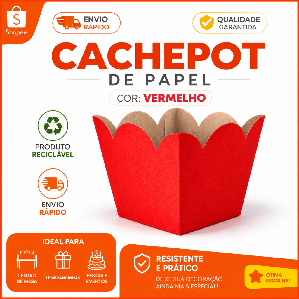 KIT Cachepot de Papel para Centro de Mesa | Lembrancinha Festa e Decoração | Aniversário