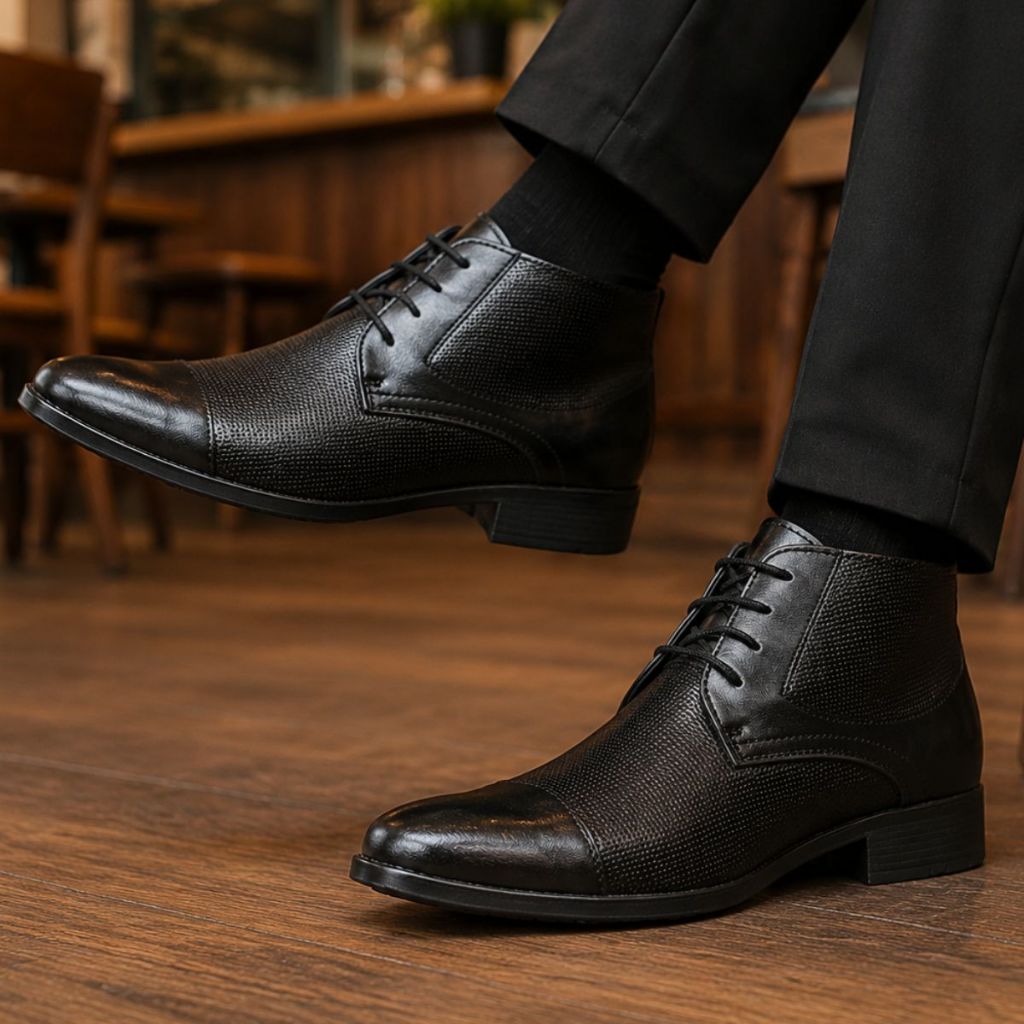 Sapato Social Masculino Cano Alto Estilo Bota Casual