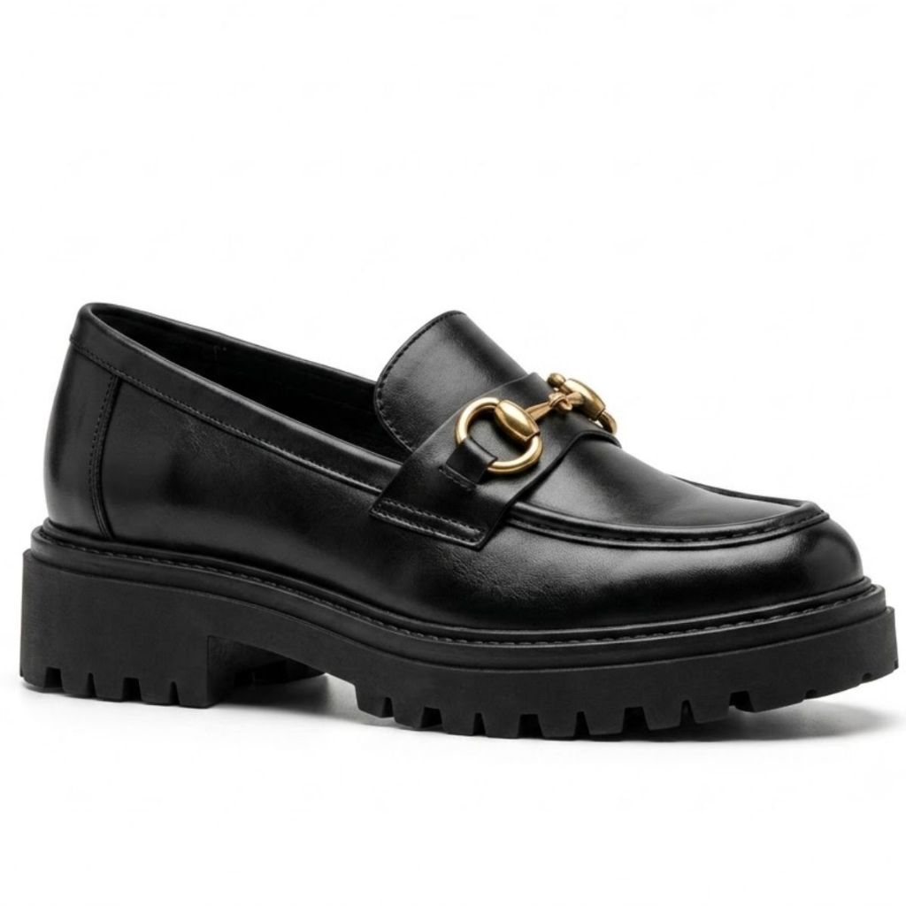 Mocassim Feminino Tratorado Casual Elegante Confortável Solado Alto Corrente Premium