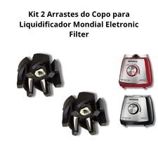 Kit 2 Arrastes do Copo para Liquidificador Mondial L60 L66 Peça Reposição