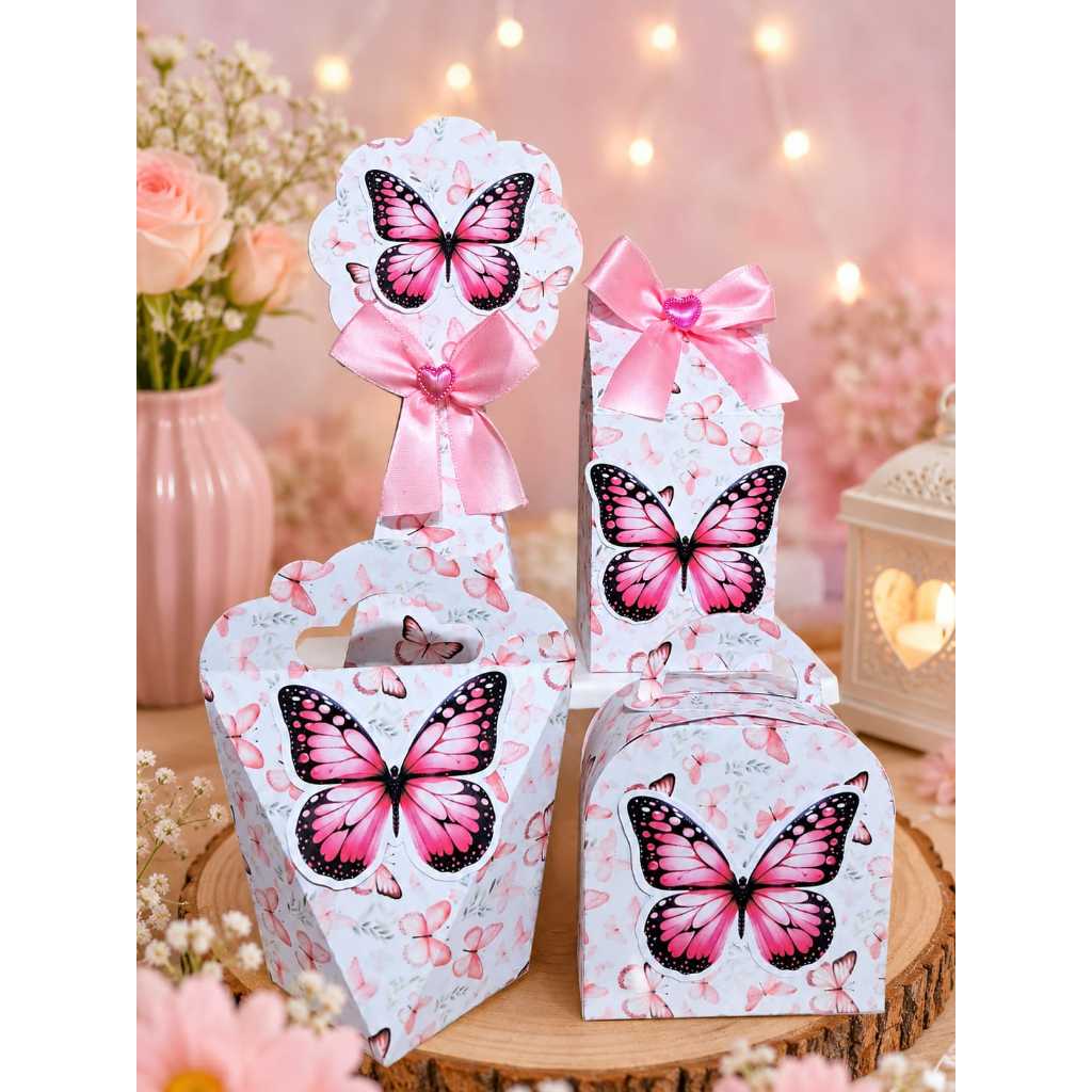 caixinhas personalizadas borboletas pegue e monte -lembrancinhas