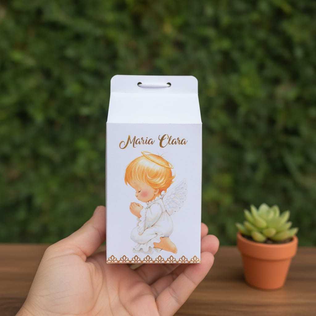 20 caixinhas personalizadas/ Batizado/Lembrancinha para aniversário/vai desmontada/caixa milk