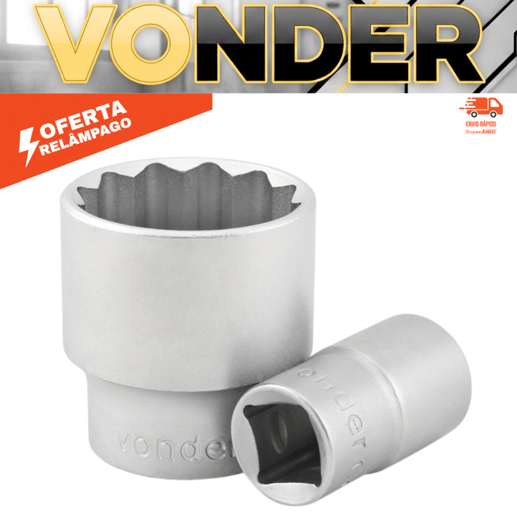 Soquete Estriado Com Encaixe De 1/2" 30 mm VONDER Resistente Oferta