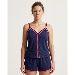 Pijama Feminino de Alça Blogueira Verão Malha PV Master Macio P ao GG