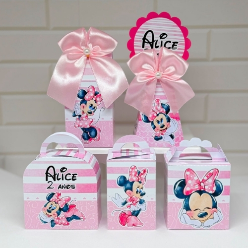 Personalizados Minnie Rosa  | Lembrancinhas Infantil | Caixinhas Personalizadas mimos Festas Aniversario