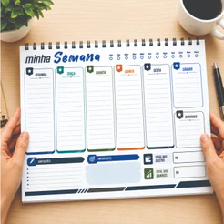 Planner 2027 Caderno de Anotações Planejamento Semanal Planner Semanal Bloco de Notas Azul
