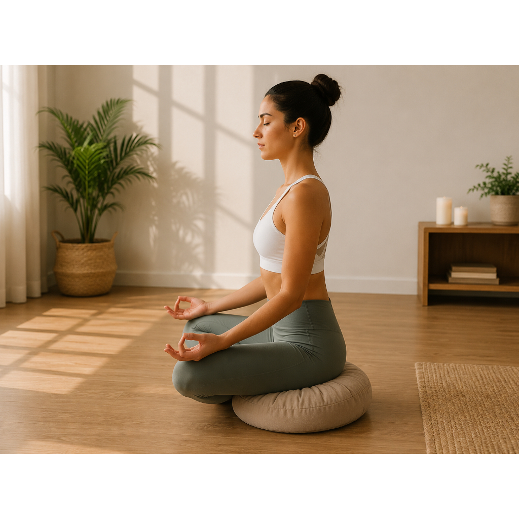 Imagem 1 ALMOFADA REDONDA LUXOR 45CM YOGA, MEDITAÇÃO, MULTIUSO E DECORATIVA