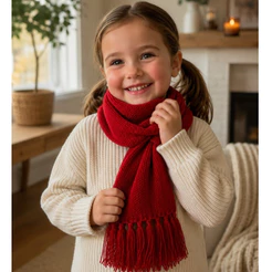 Cachecol Infantil de Tricot Lã Antialérgico Unissex Várias Cores