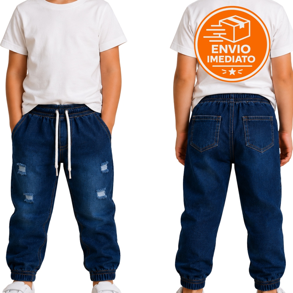 Calças Jogger Infantil Calça de Criança Jeans Bebê Infantil Juvenil Meninos Sarja
