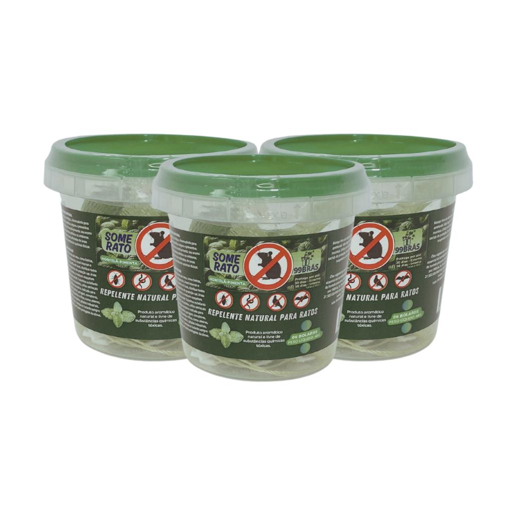 03 Potes Repelente Natural Hortelã-pimenta para casas 99Bras