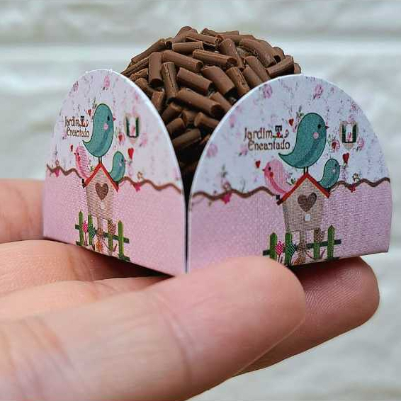 Kit 50 Forminhas para Doces Personalizadas Festa Aniversário Docinho Jardim Encantado