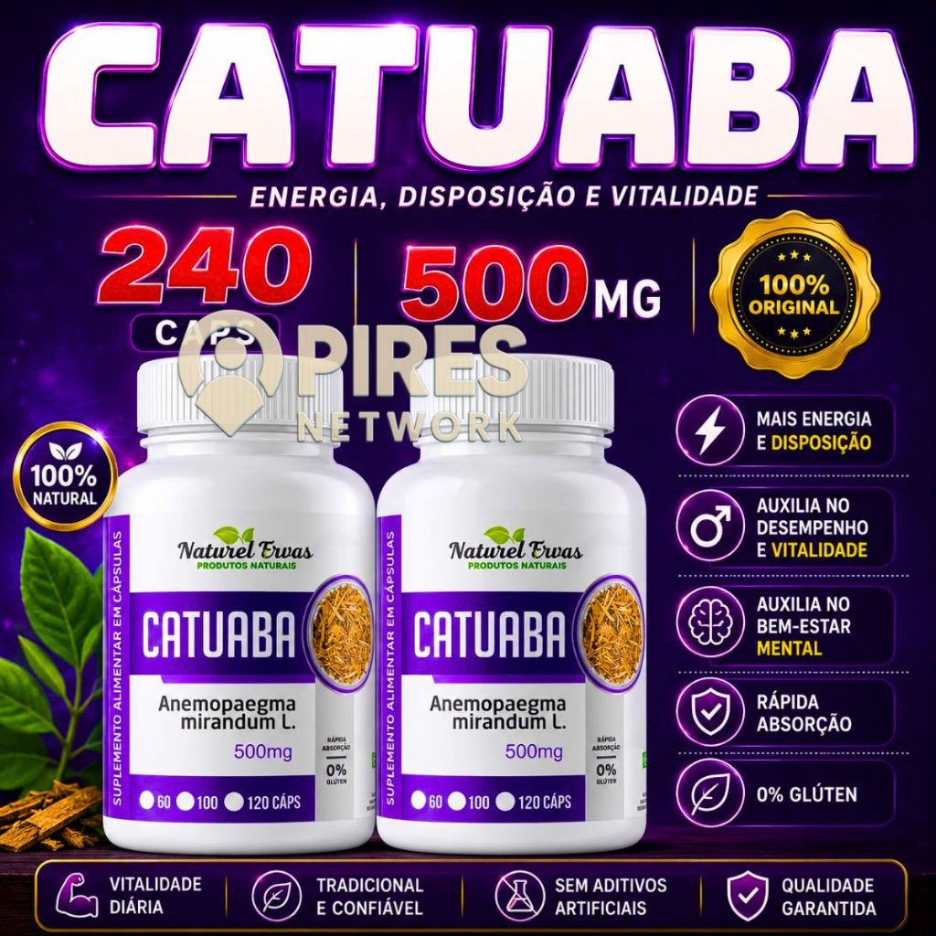 Catuaba 100% natural 120 capsulas de 500 mg