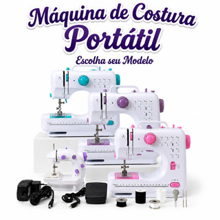 Mesa, Máquina12 Pontos ou Kit Mesa + Mini Máquina de Costura Elétrica Portátil Bivolt 110v-220v - Modelo à escolha