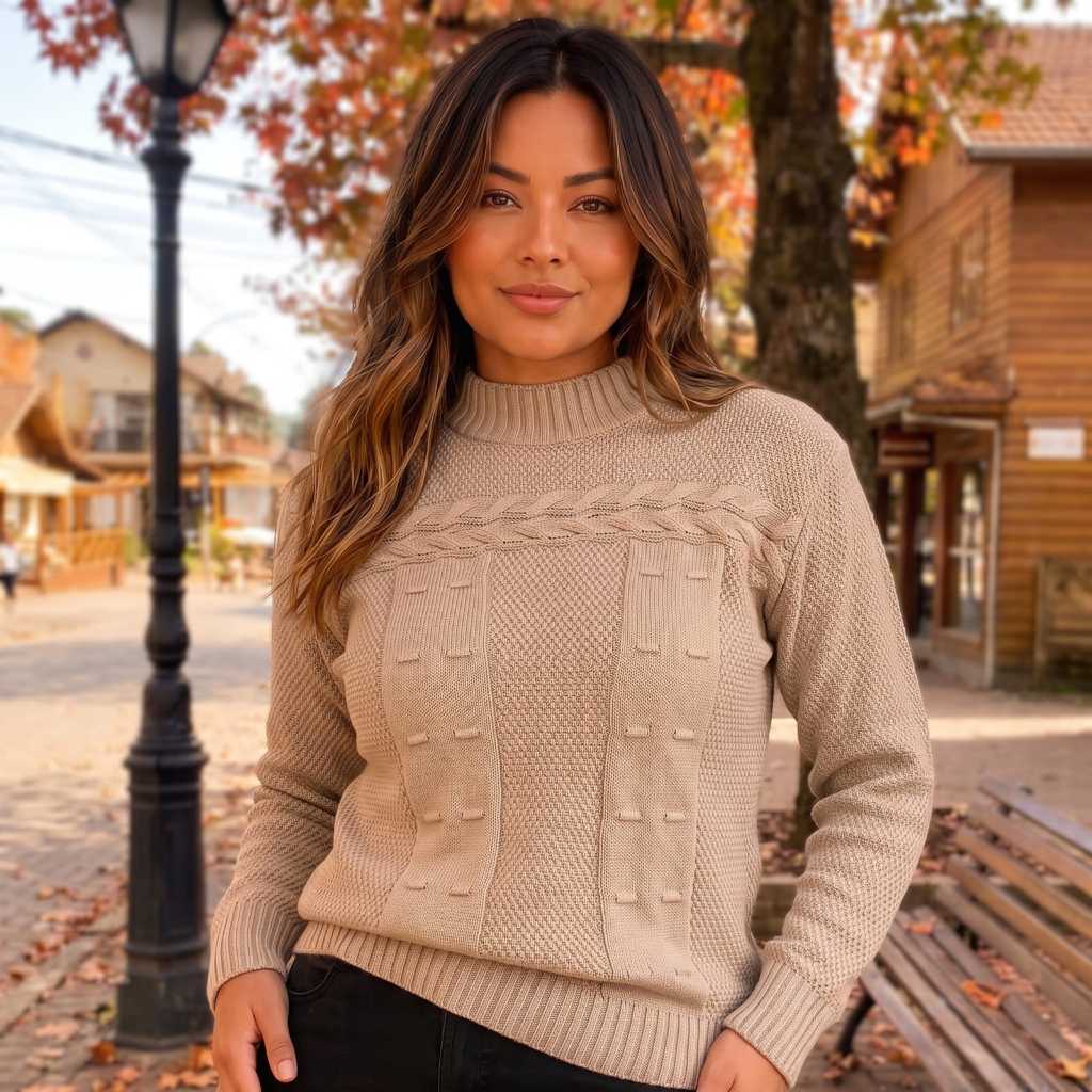 Blusa de Frio Feminina em Tricô Premium  Manga Longa Inverno