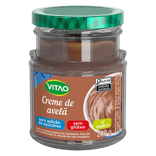 Imagem Creme De Avelã Vegano Zero Açúcar Vitao 200 g - Vegano