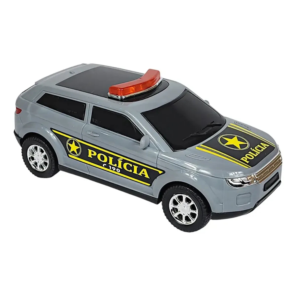 Carro Suv Policia Cinza Briquendo Realista Miniatura 22cm Diverplas