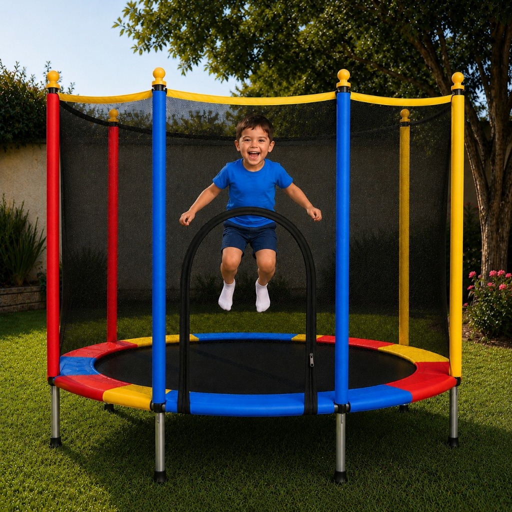 Cama Elástica Infantil Trampolim Reforçado Pula Pula 1,40M Rede Proteção Resistente 45kg