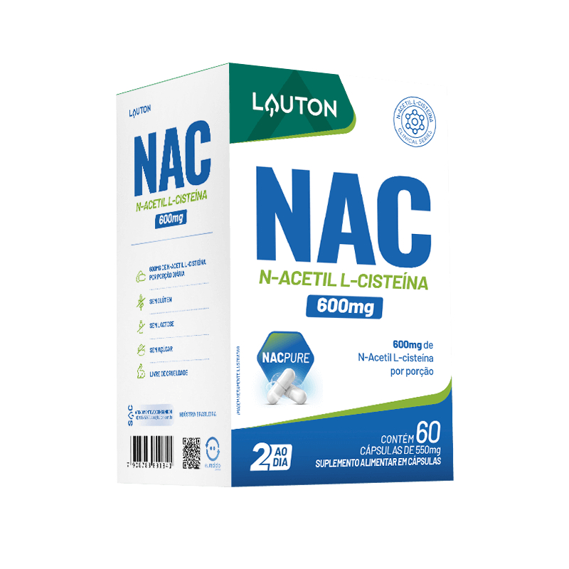 Nac N-Acetil L-Cisteína 600mg Por Porção 60 Caps Lauton Nutrition