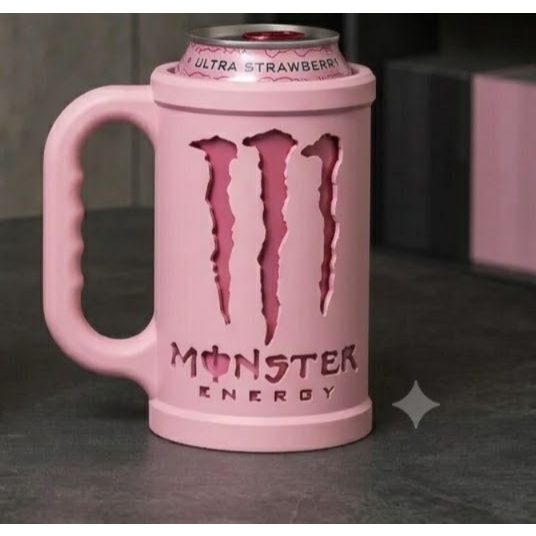 Caneca Suporte Para Lata De Energético Monster C/ Alça Ergonômica Premium Impressa em 3D