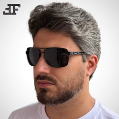 Óculos de Sol Masculino Demolidor General UV400 Clássico Retrô Armação Metal Finoti