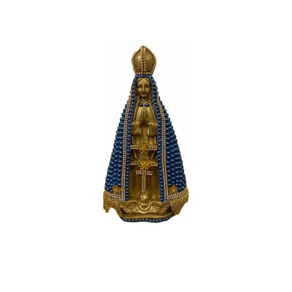 Imagem Nossa Senhora Aparecida 30cm Design Detalhado em Pérola e Strass Fé Lembrança Presente