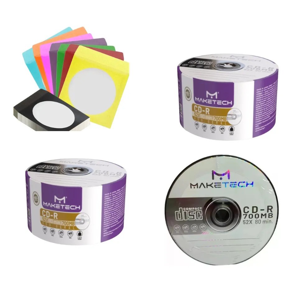 05 Mídia Virgem Maketech CD-R 52x 700mb 80min