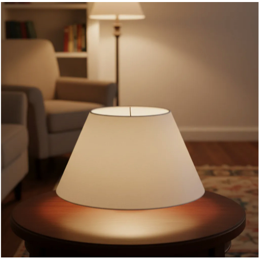 Cúpula Abajur luminaria grande 27x17x43cm Tecido Algodão Soquete Nacional E27 Ref 23 Cor bege preto branco