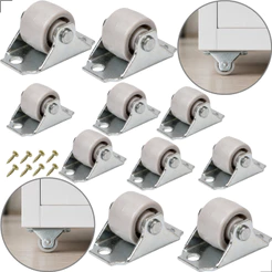 10x Mini Rodizio Rodinha 16mm Fixa Pequena Móveis Multiuso
