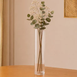 Vaso Tubo Cilíndrico de Vidro para Flores e Arranjos Decorativos