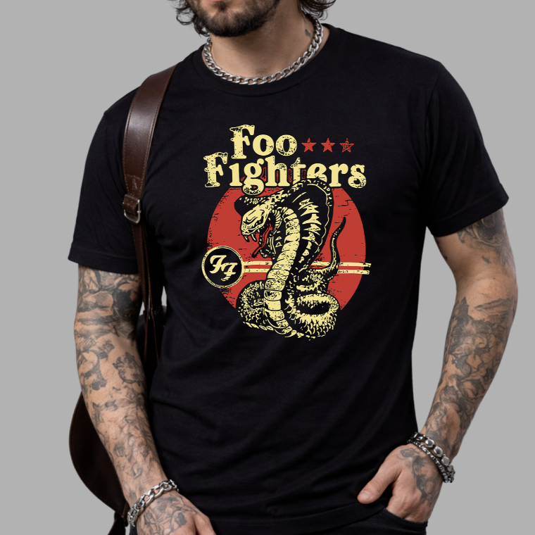 Camiseta Foo Figthers Banda de Rock Musica Internacional Camisa Blusa Unissex Masculino Feminino Plus Size 100% Algodão