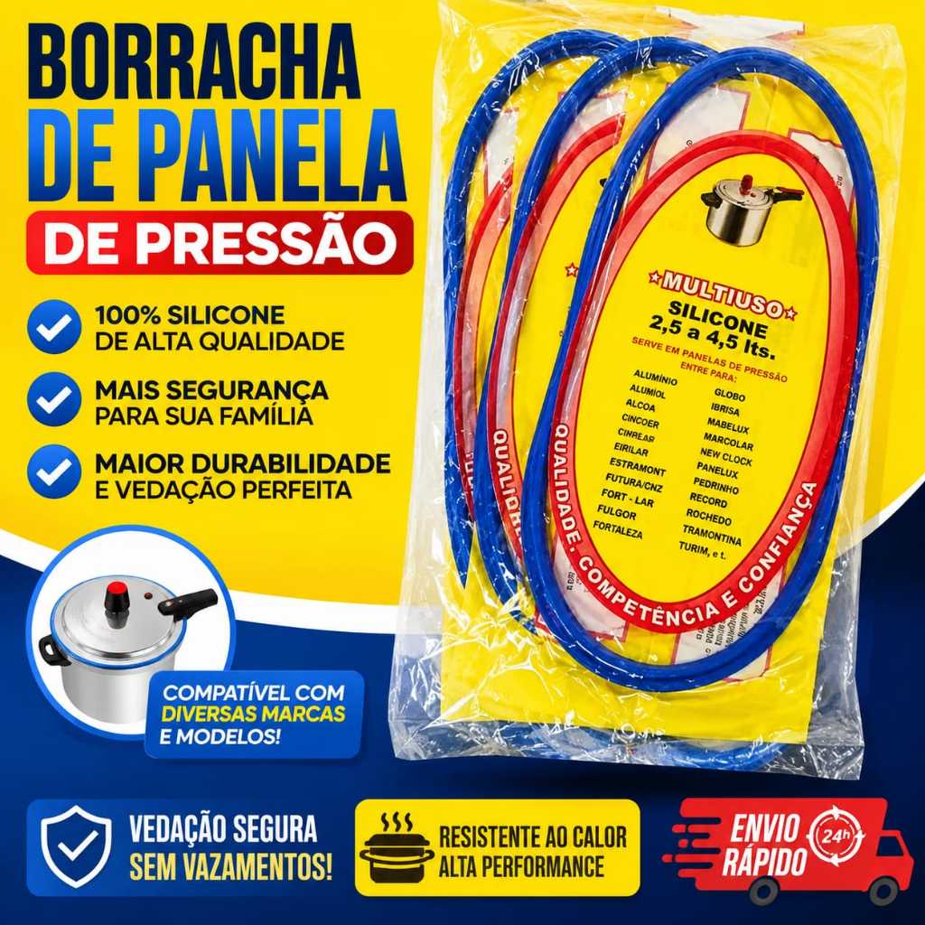 Borracha Panela de Pressão Silicone 4,5L e 7L Pino Válvula Borracha Panela Pressão