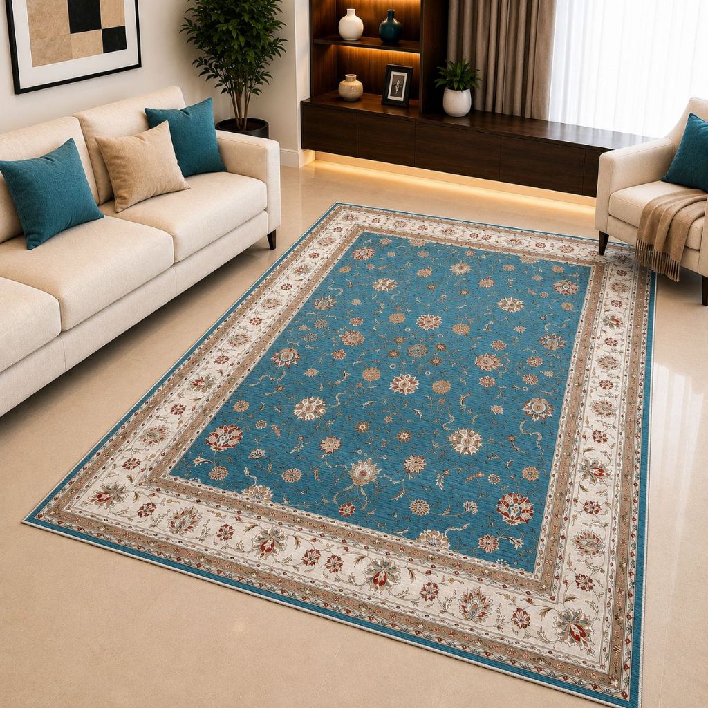 Tapete Belga Indiano Estampado 2,00x1,40 Sala/Quarto Antiderrapante — imagem 2 de 2